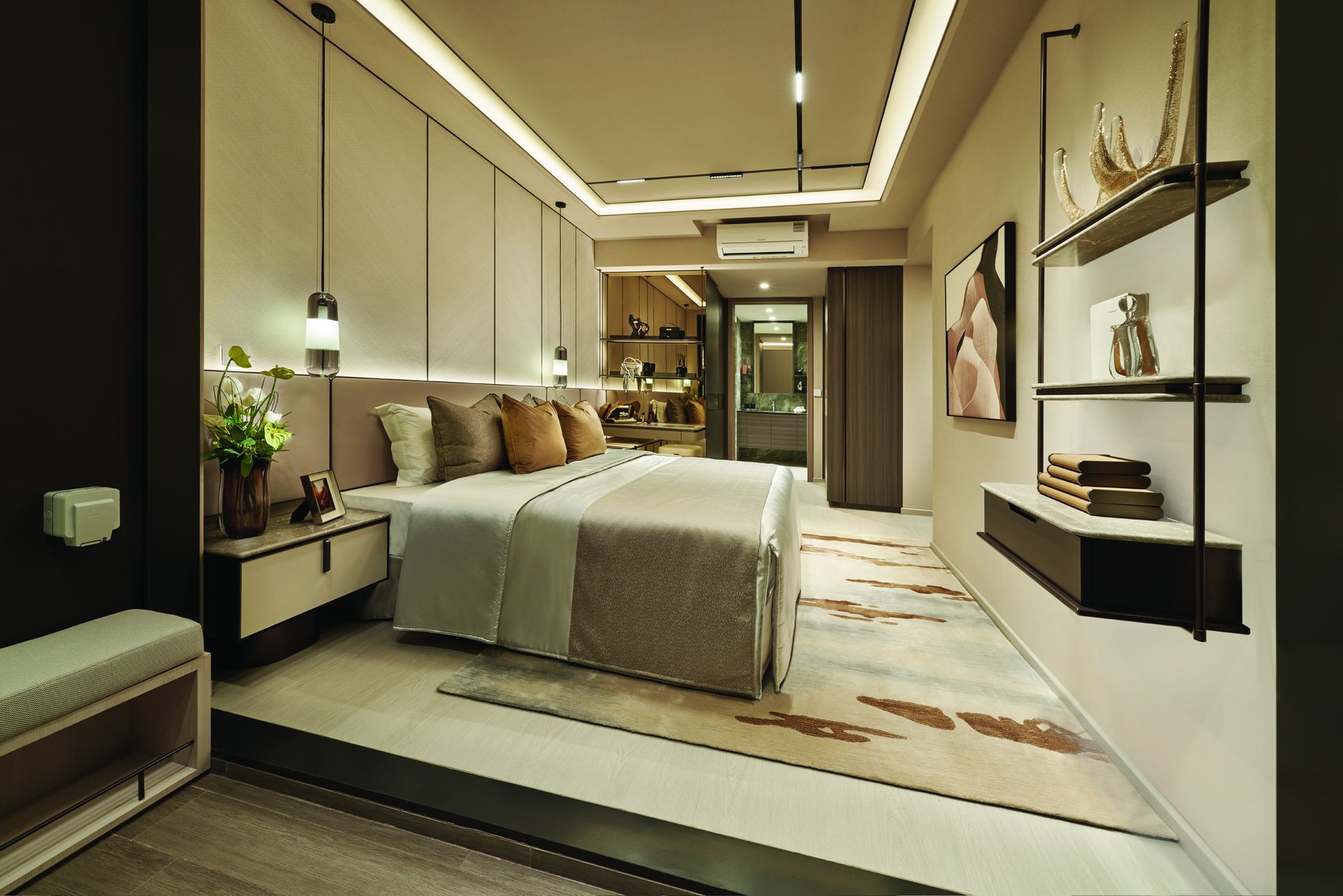 Master bedroom in the showflat.